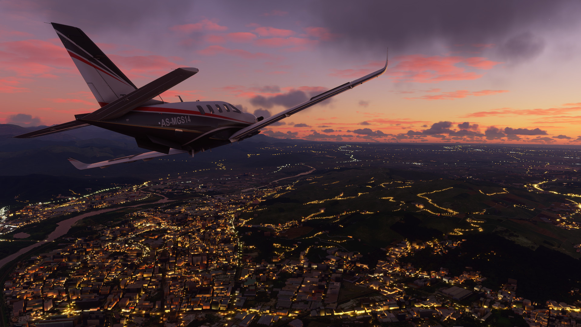 Suasana senja di Microsoft Flight Simulator (sumber: Microsoft)