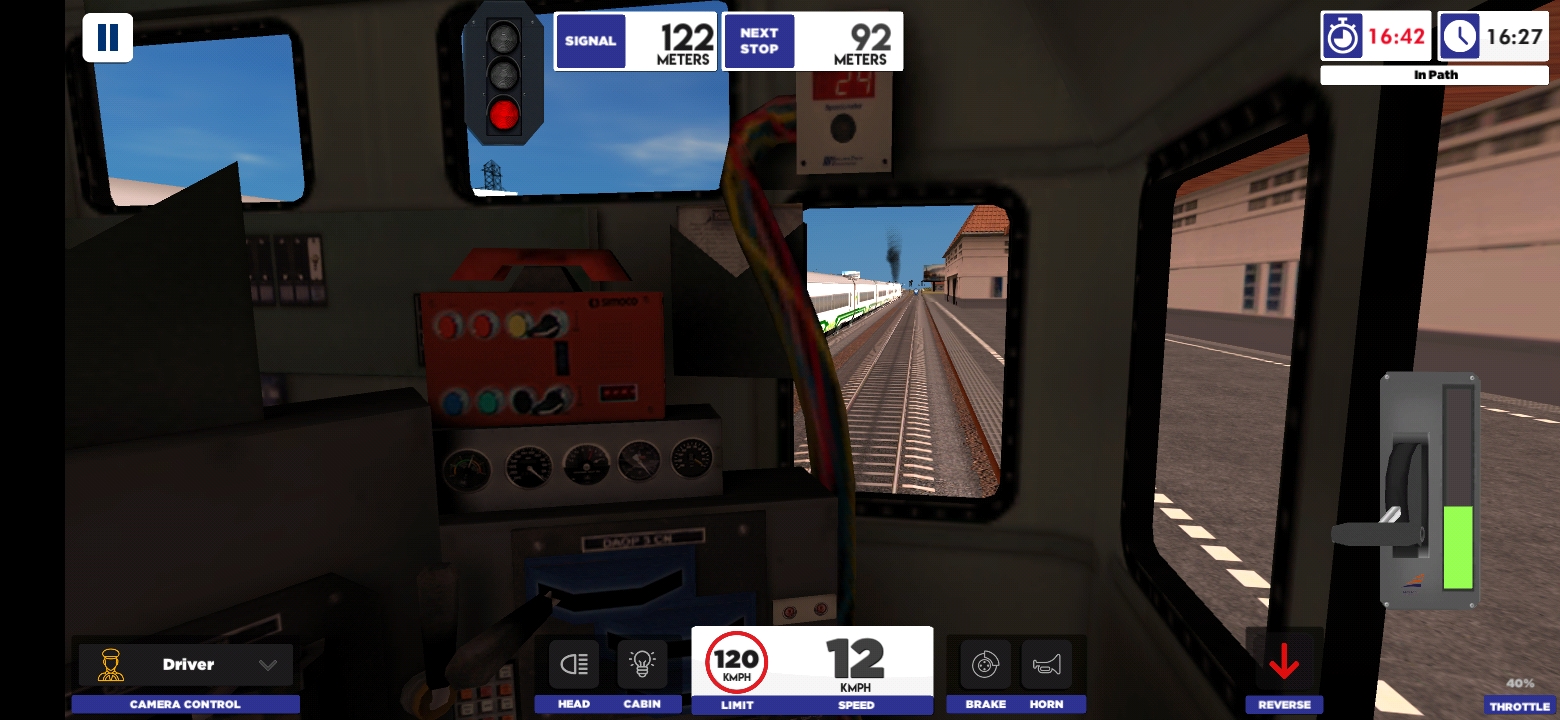 Suasana kabin lokomotif CC201 di Indonesian Train Simulator (sumber: Highbrow Interactive)