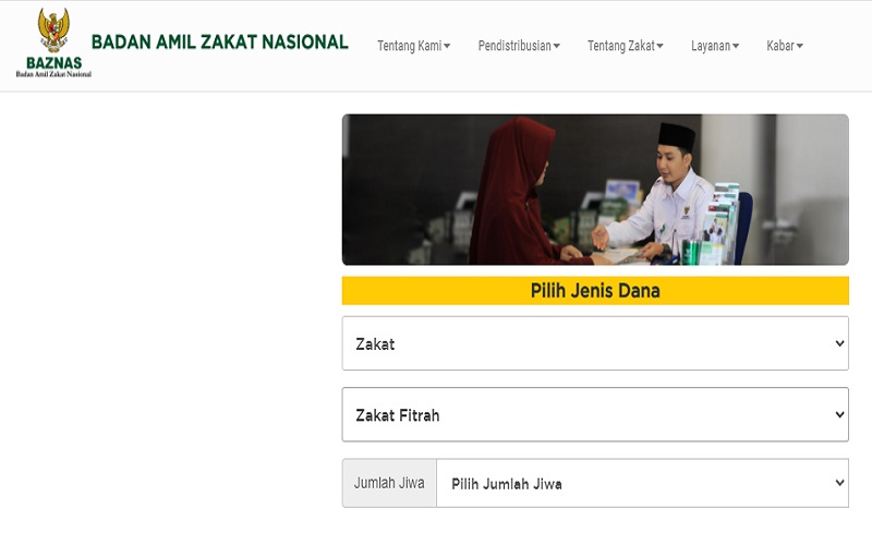 Cara membayar zakat fitrah online lewat situs Baznas / Baznas.go.id