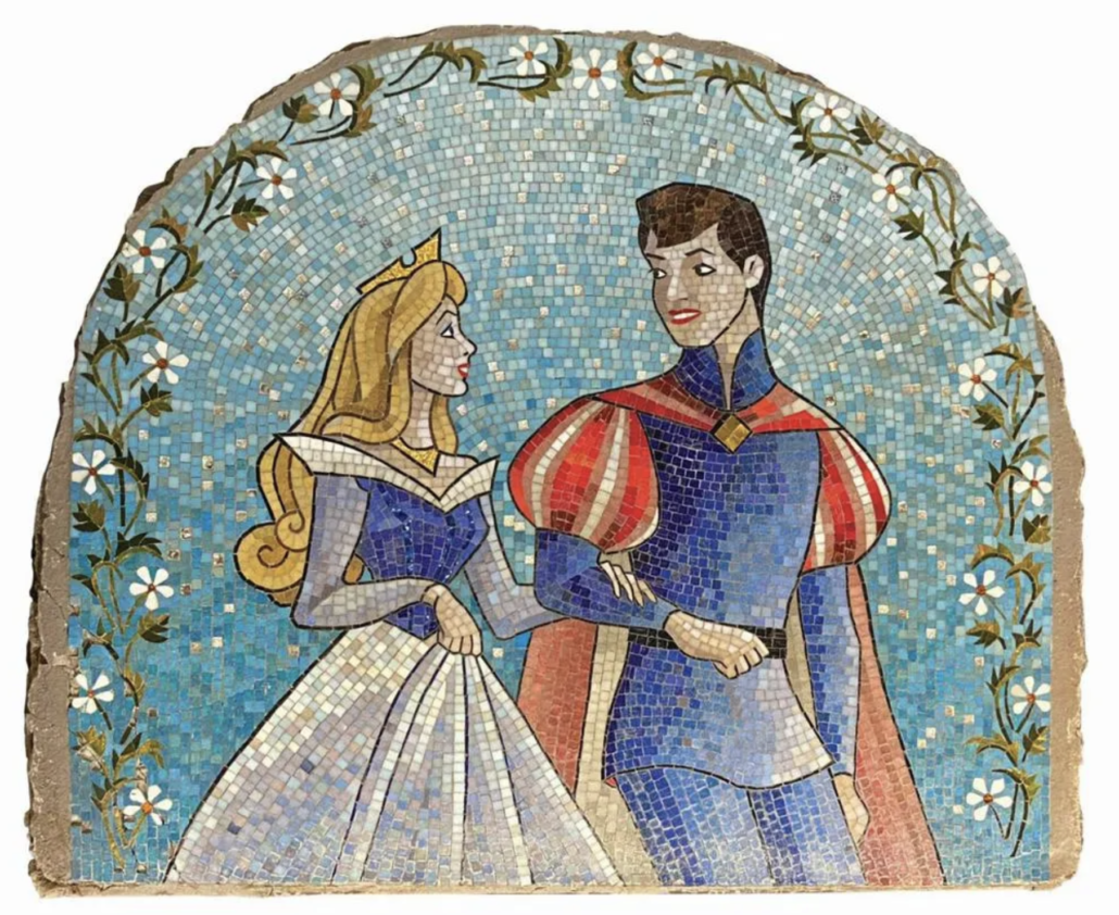 Mosaik yang berasal dari Sleeping Beauty Castle Disneyland dijual seharga US$363.000 di lelang di Los Angeles. (Dok. Van Eaton Galleries)