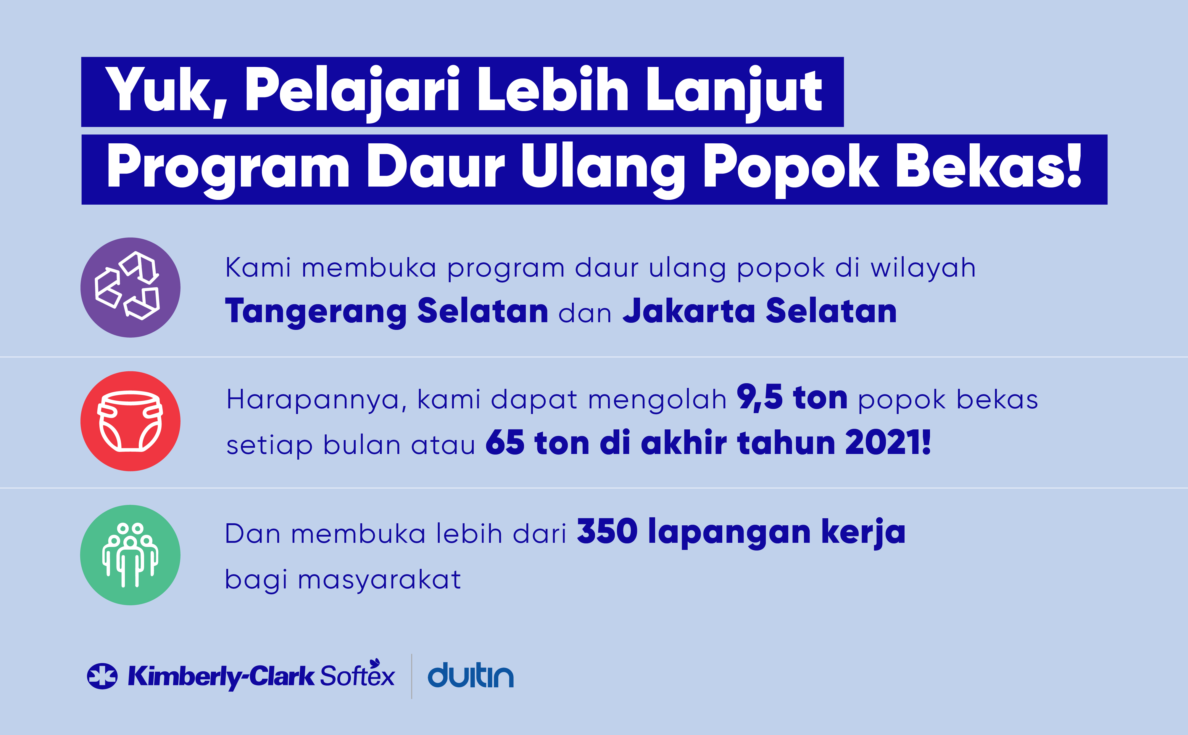  Program Daur Ulang Popok Bekas K-C Softex Indonesia dan Duitin (Dok. Softex Indonesia)