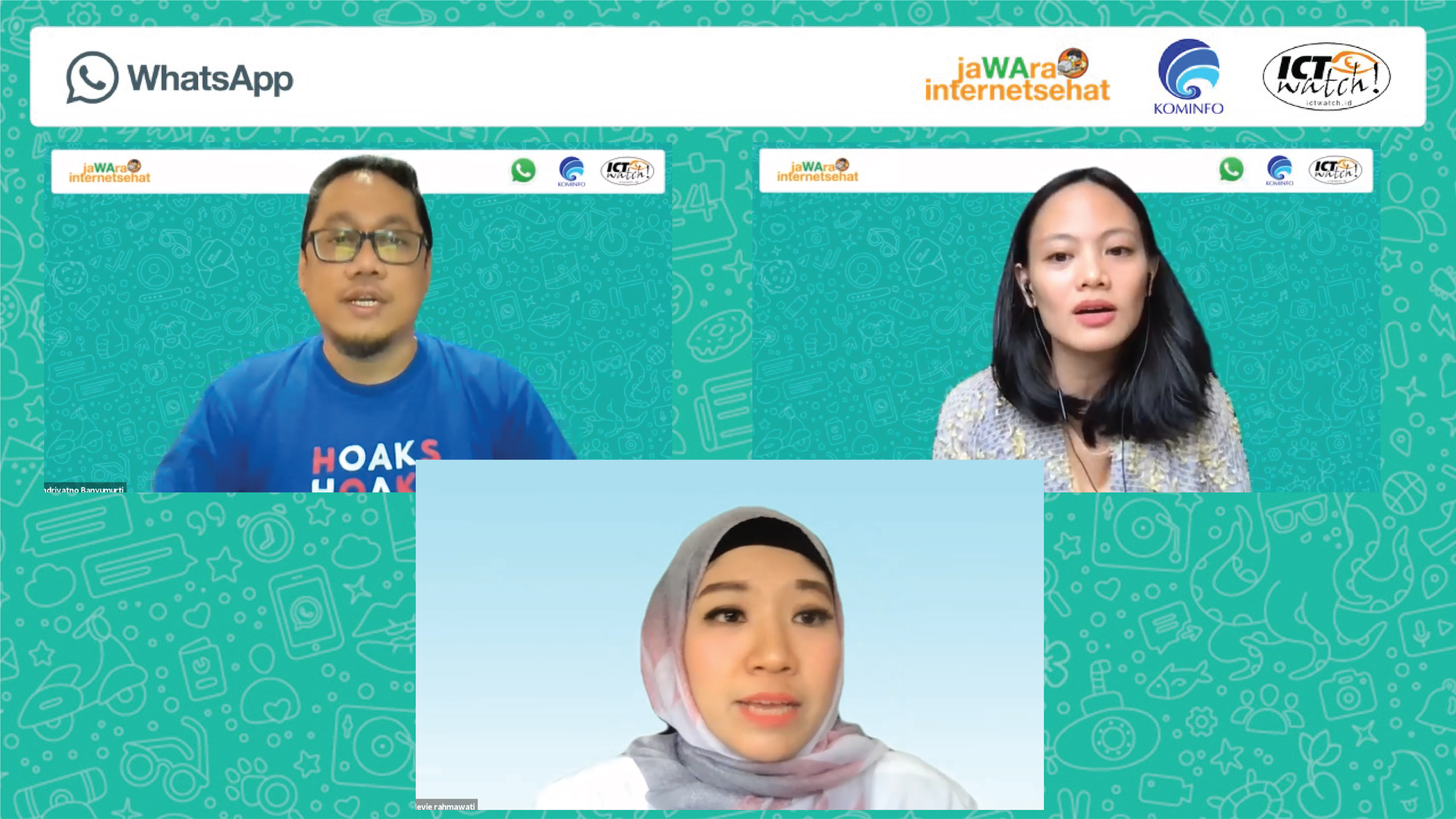 Cuplikan konferensi pers virtual Program JaWAra Internet Sehat (Dok.JaWAra Internet Sehat)