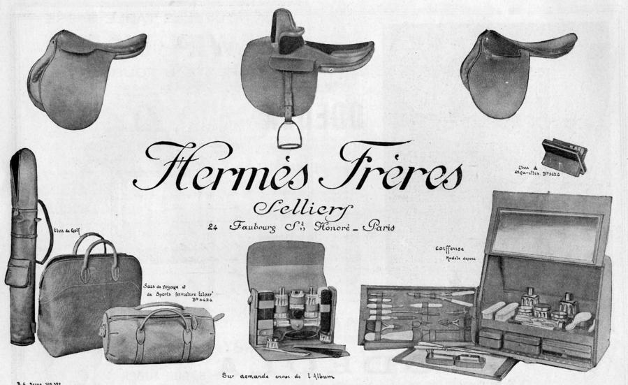 Sebuah iklan dari tahun 1923, menunjukkan perluasan produk Hermès. (Dok. Hermès)