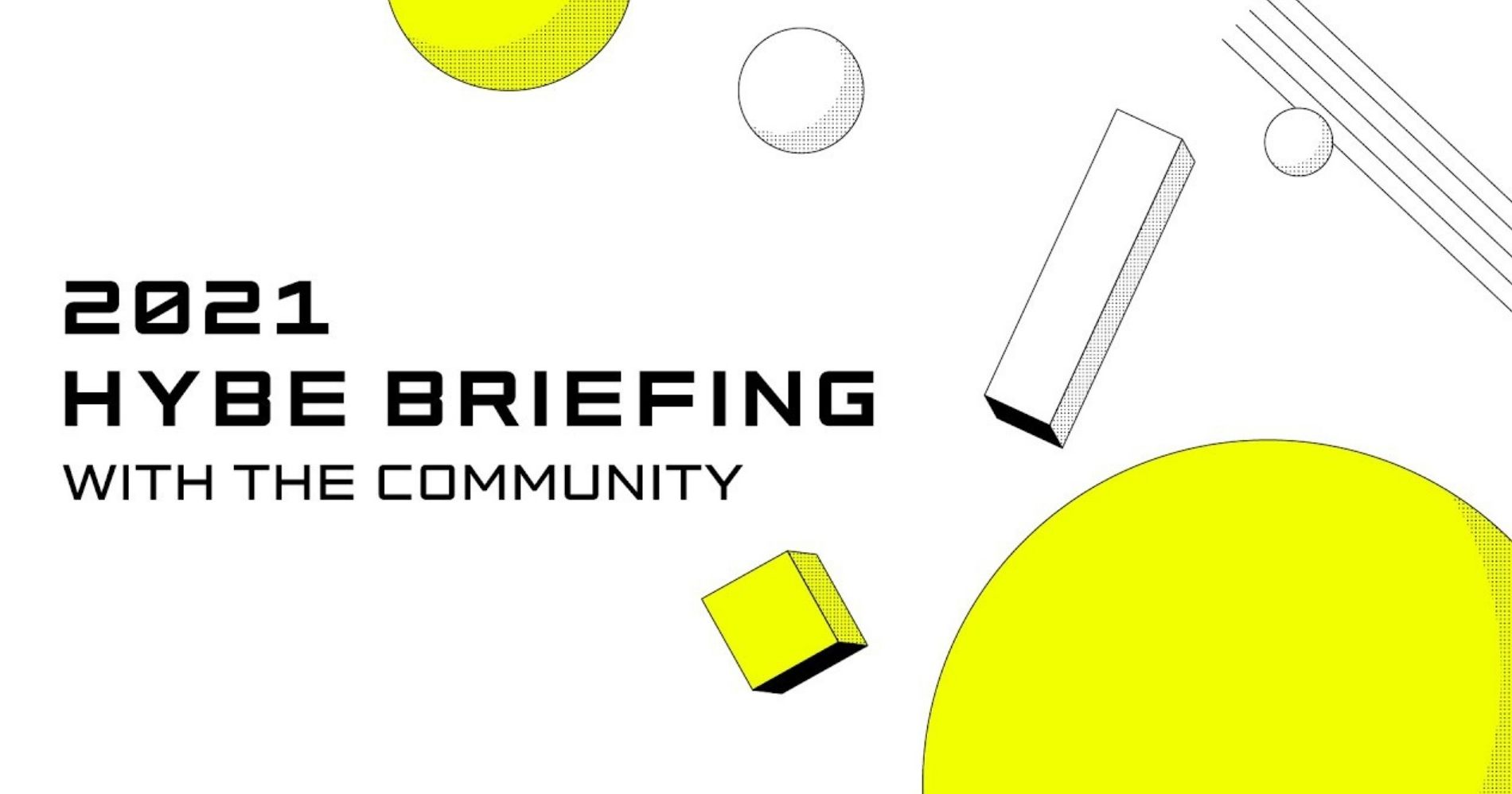 Logo acara HYBE Briefing With The Community. (Dok. Youtube/HYBE)