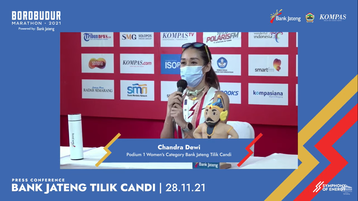 Pemenang Podium I Bank Jateng Tilik Candi Women's Category Chandra Dewi. (Dok. tangkapan layar YouTube)
