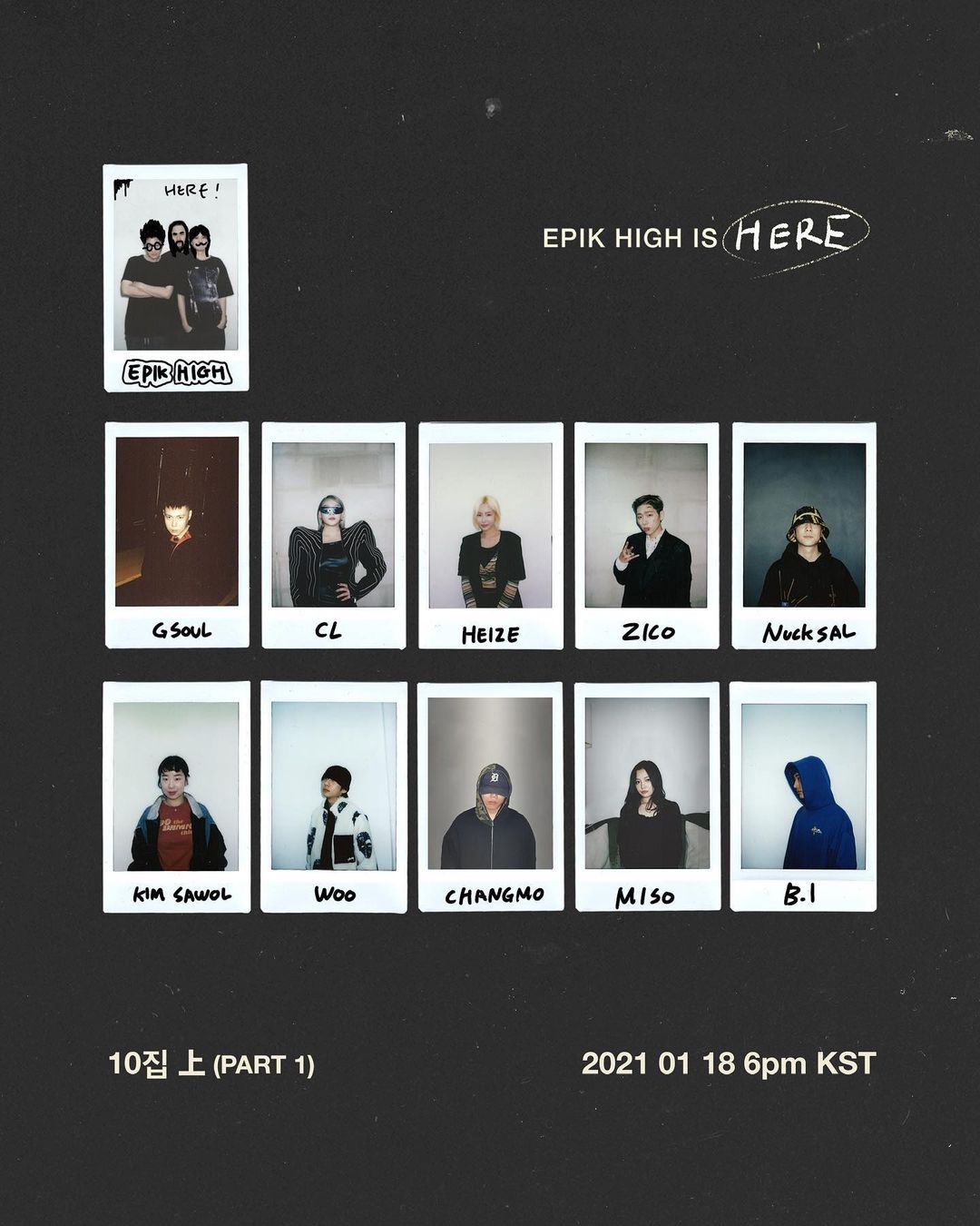 Lineup featuring album Epik High Is Here ? (Part 1). (Dok. Instagram @blobyblo)
