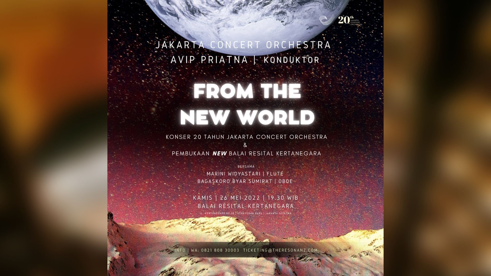 Poster konser From The New World (Sumber gambar: Jakarta Concert Orchestra)