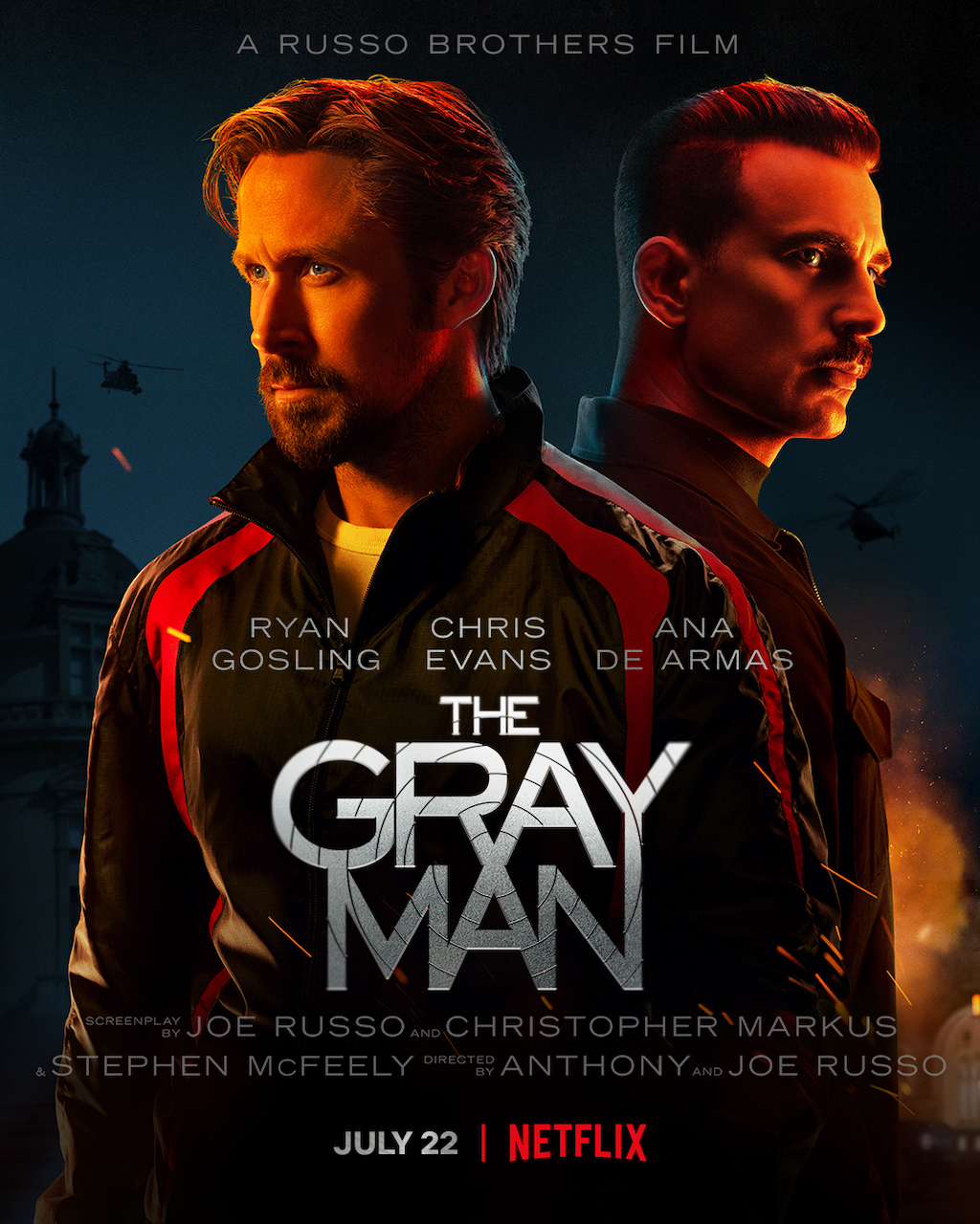 Poster film The Gray Man. (Sumber gambar: Netflix)