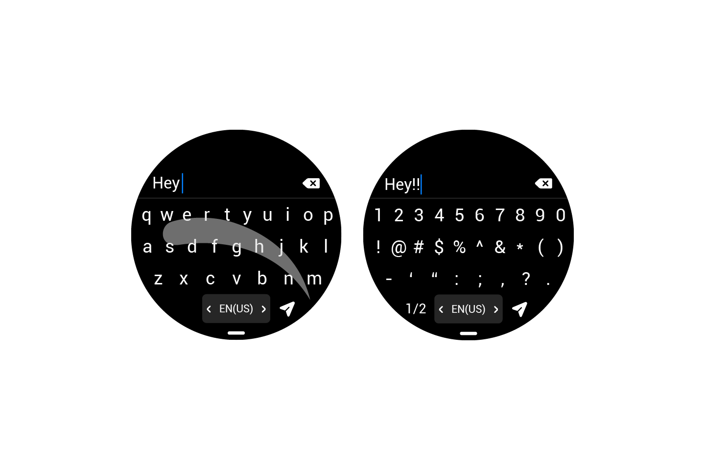 Tampilan keyboard pada sistem operasi One UI Watch 4.5. (Sumber gambar: Samsung)