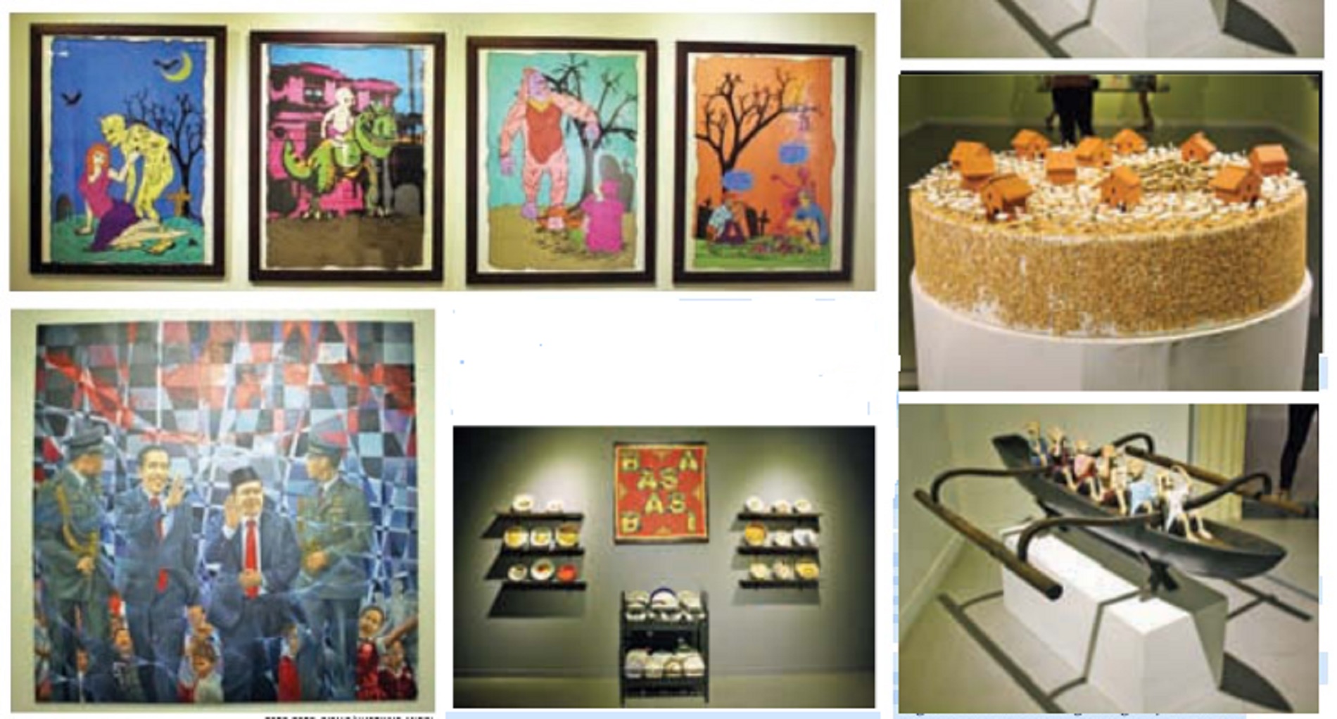 Koleksi seni dalam Pameran Seni Rupa Nusantara 2015 di Galeri Nasional. (sumber gambar: JIBI)