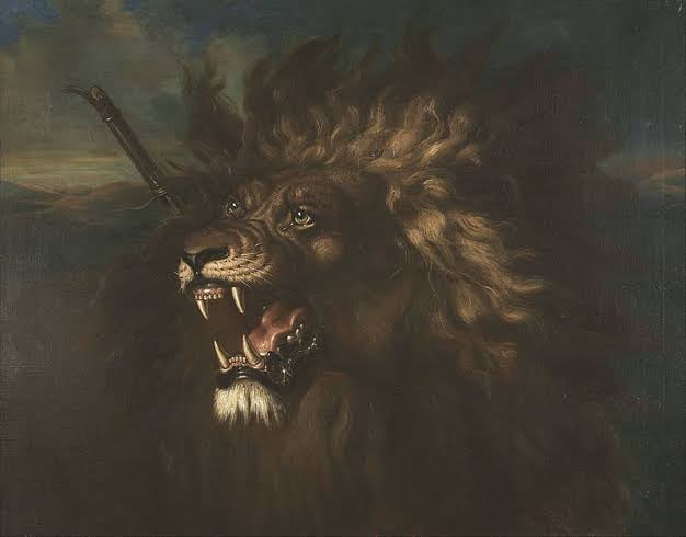 The Wounded Lion oleh Raden Saleh. (Sumber gambar: National Gallery Singapore)