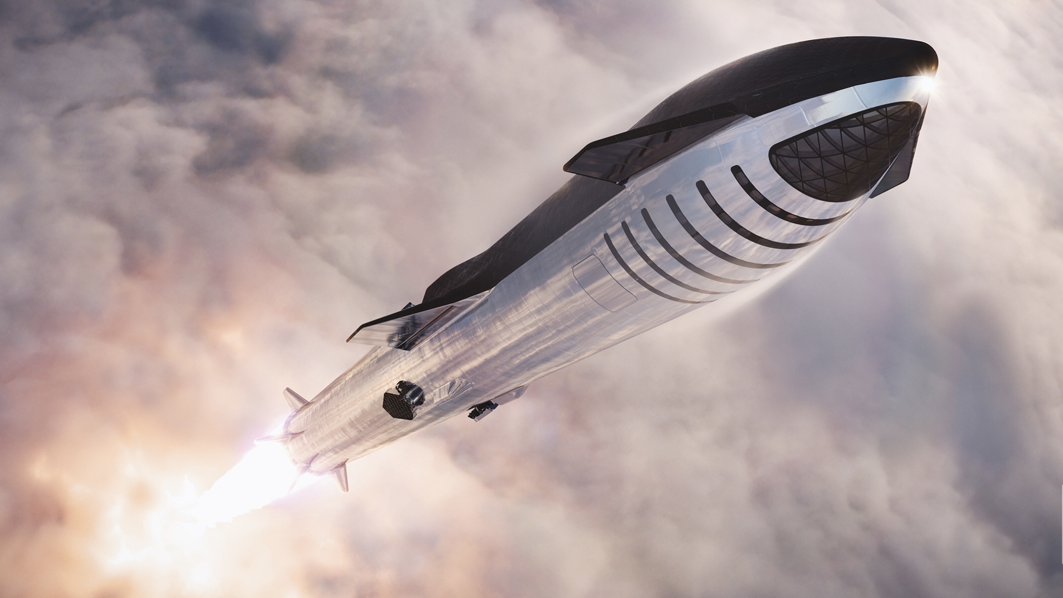 Starship yang meluncur untuk mengorbit ke Bumi. (Sumber gambar : SpaceX)