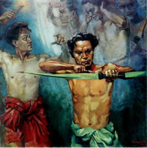 Lukisan Henk Ngantung,  Memanah (Sumber arsip IVAA)