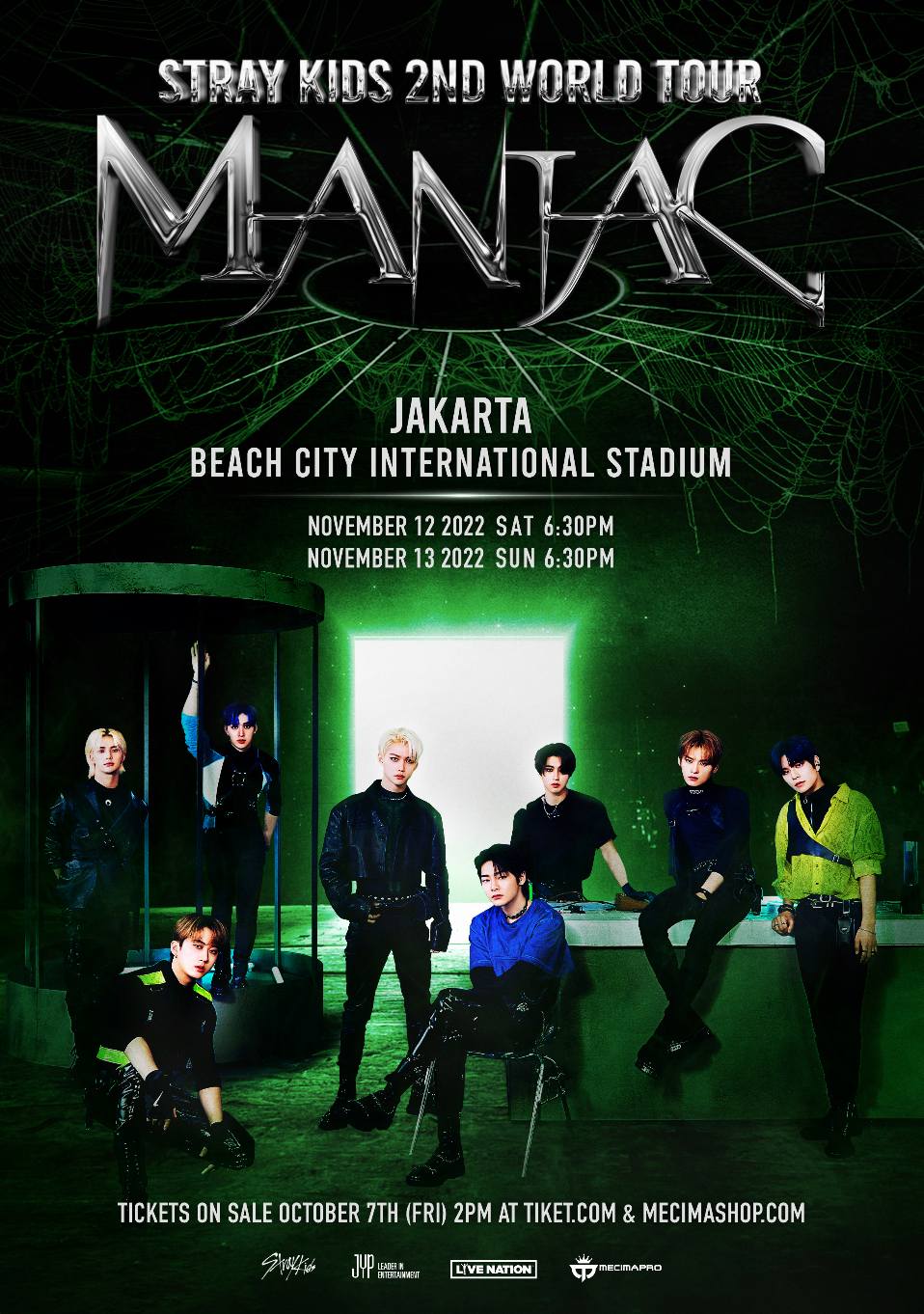 Poster konser Maniac, Stray Kids. (Sumber gambar: JYP Entertainment)