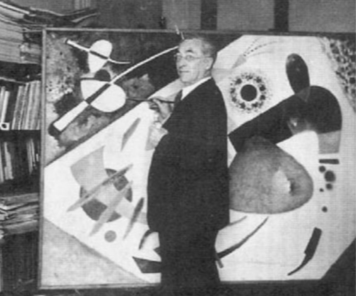 Ilustrasi Kandinsky dan karyanya (sumber gambar wassilykandinsky.net)