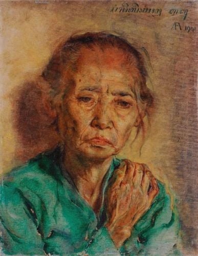 Lukisan Affandi berjudul Ibu  (sumber gambar IVAA)