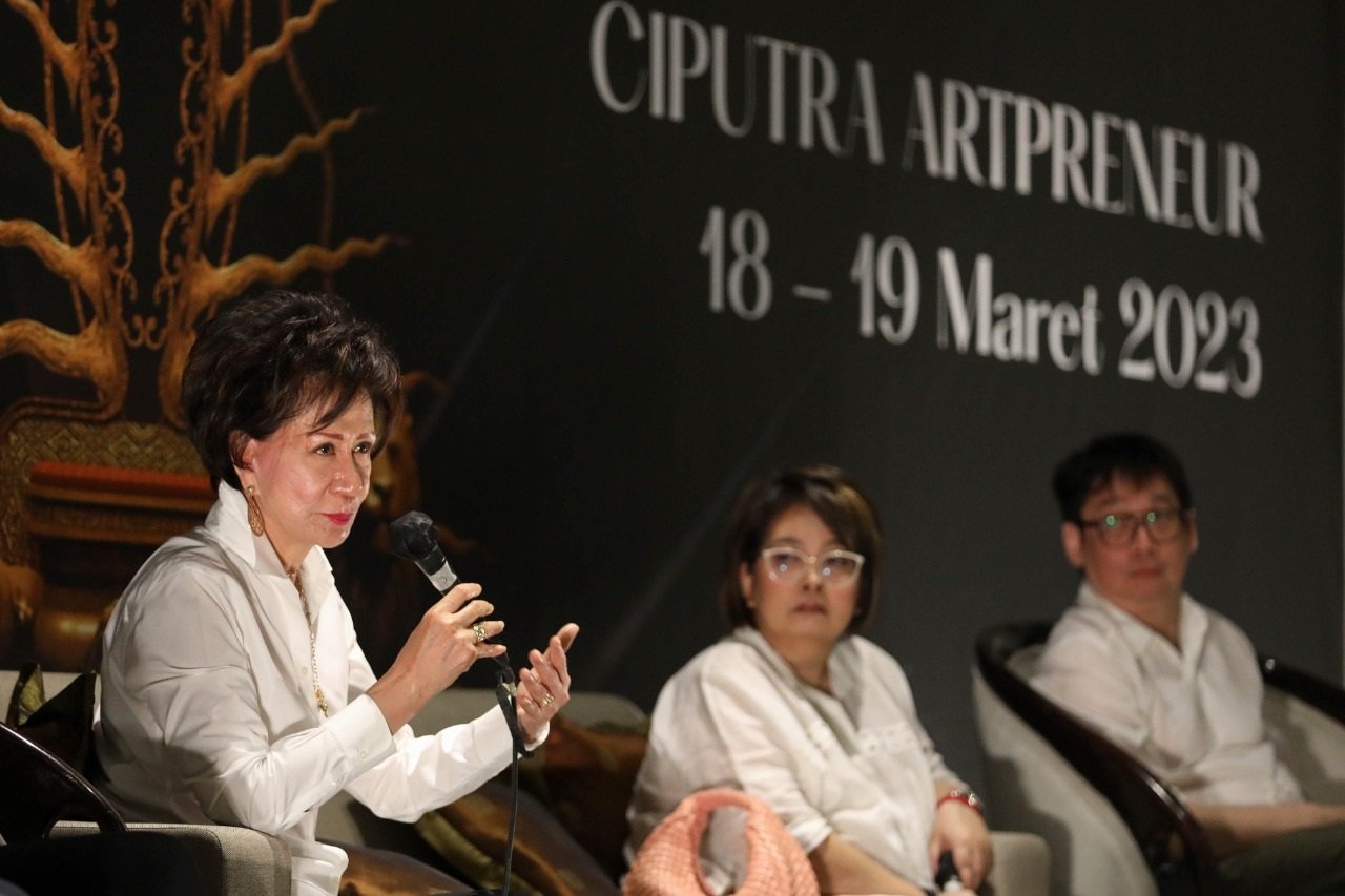Acara konferensi pers Musikal Ken Dedes di Ciputra Artpreneur, Jakarta, Jumat (13/1/2023). (Sumber gambar: Hypeabis.id/Eseubio C)