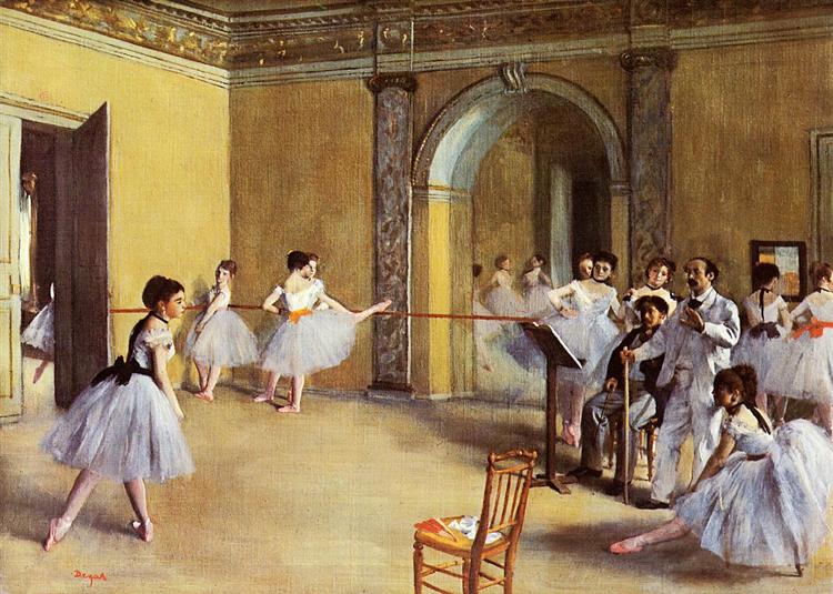 Karya Degas, Dance Class at the Opera, rue Le Peletier, 1872 (Sumber gambar: WikiArt.org)