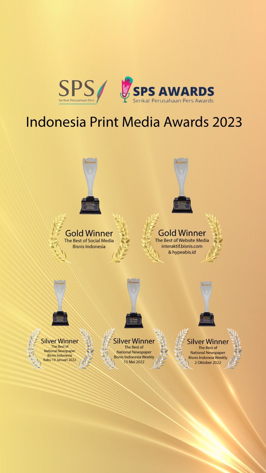 Hypeabis.id memenangkan Gold Winner untuk The Best of Website Media (Sumber gambar: Indonesia Print Media Awards 2023)