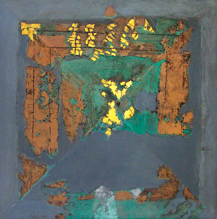 Lukisan Gunung Emas karya Achmad Sadali (Sumber: Galeri Nasional)