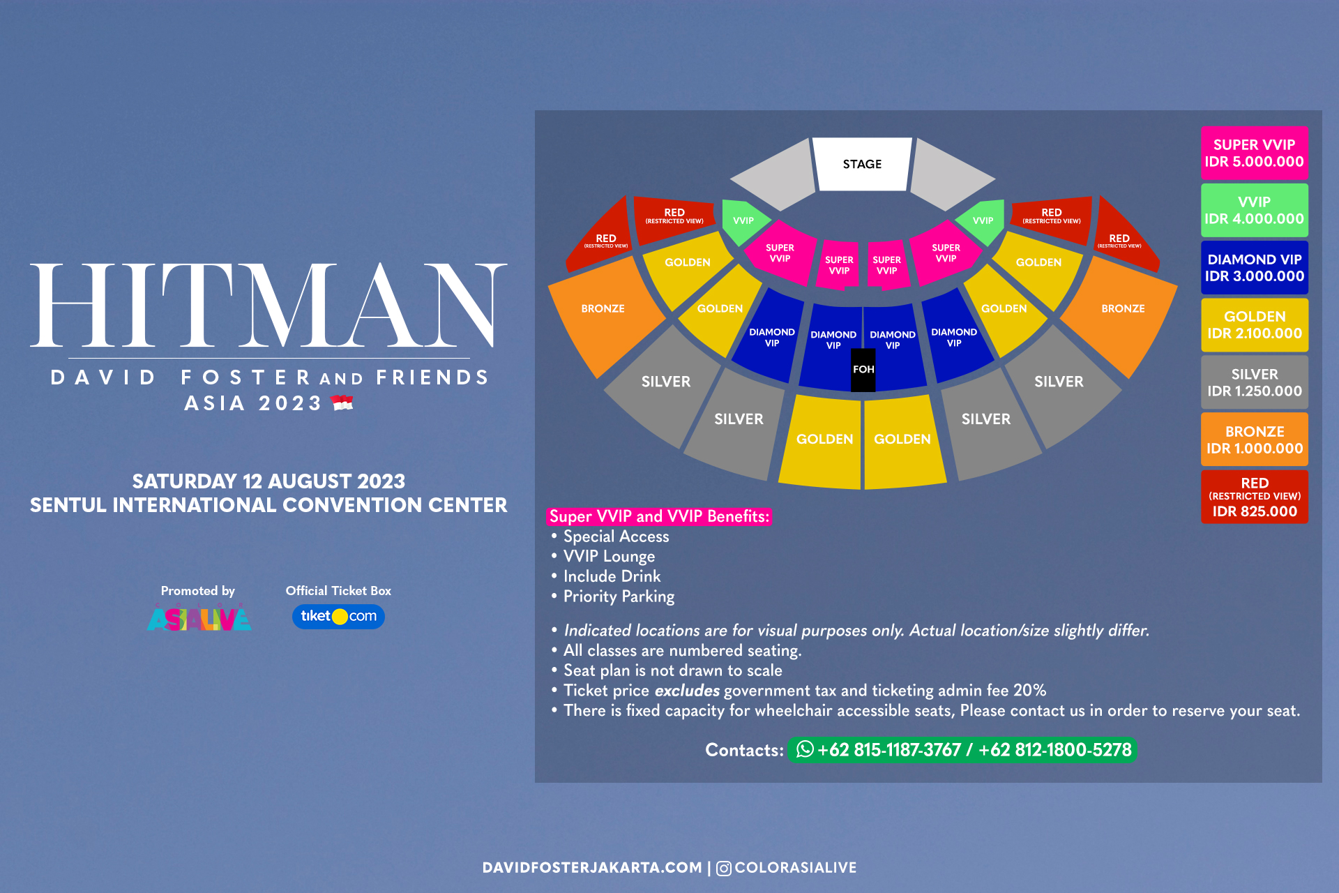 Seatplan konser David Foster. (Sumber gambar : Tiket.com)