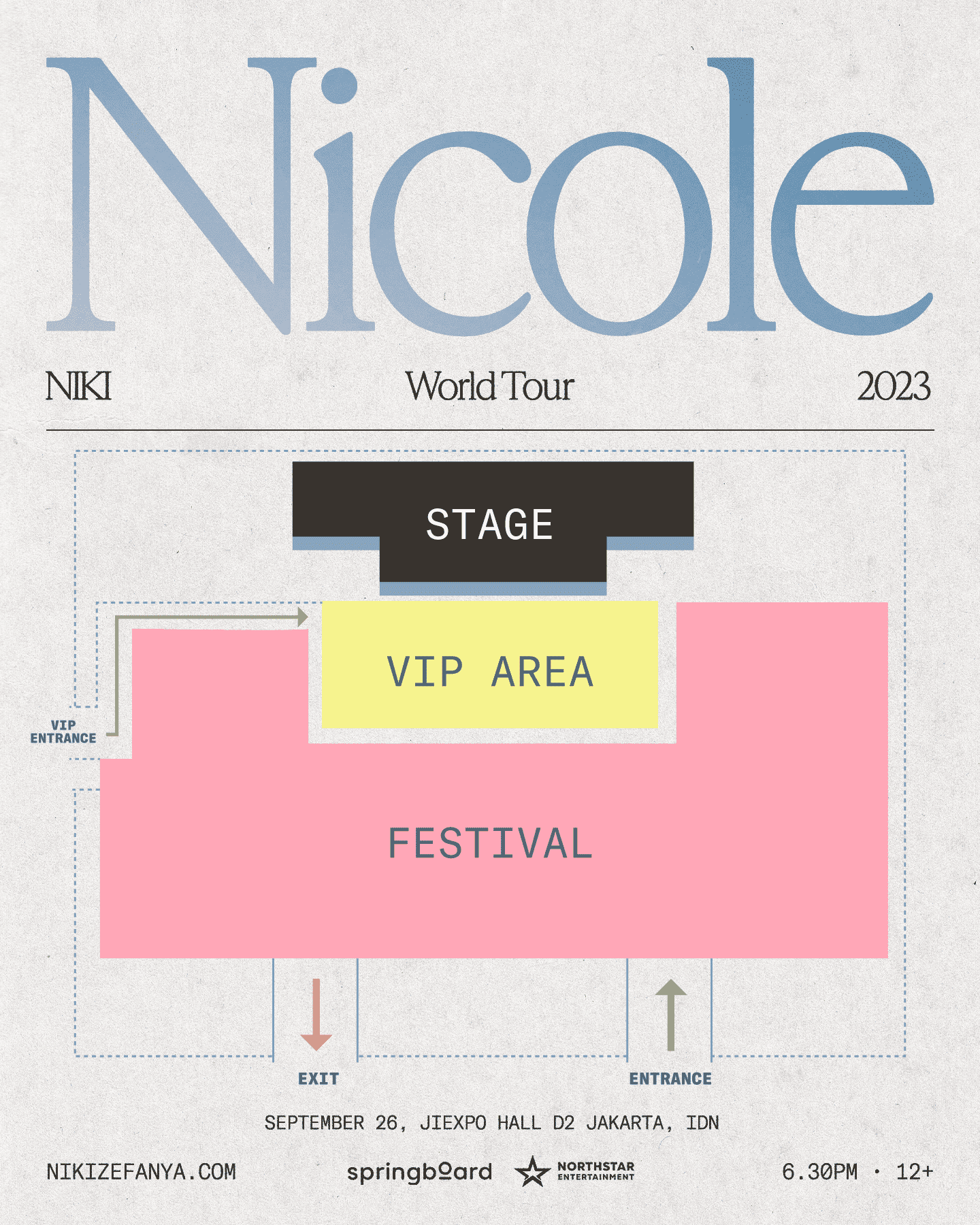 Layout dan Seat Plan Konser NIKI, Nicole World Tour in Jakarta (Sumber gambar: nikizefanya.com)