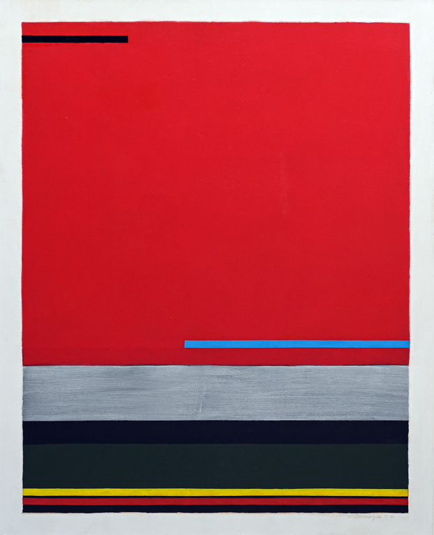 Karya Nunung W.S berjudul Lukisan Merah (2020) Akrilik pada kanvas (125x150cm) (Sumber gambar: rilis/ Galeri Nasional Indonesia)