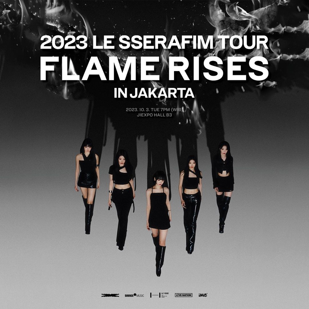 Tiket konser LE SSERAFIM akan dijual pada 3 dan 4 Agustus 2023 (Sumber gambar: tangkapan layar unggahan IG livenation.kpop)