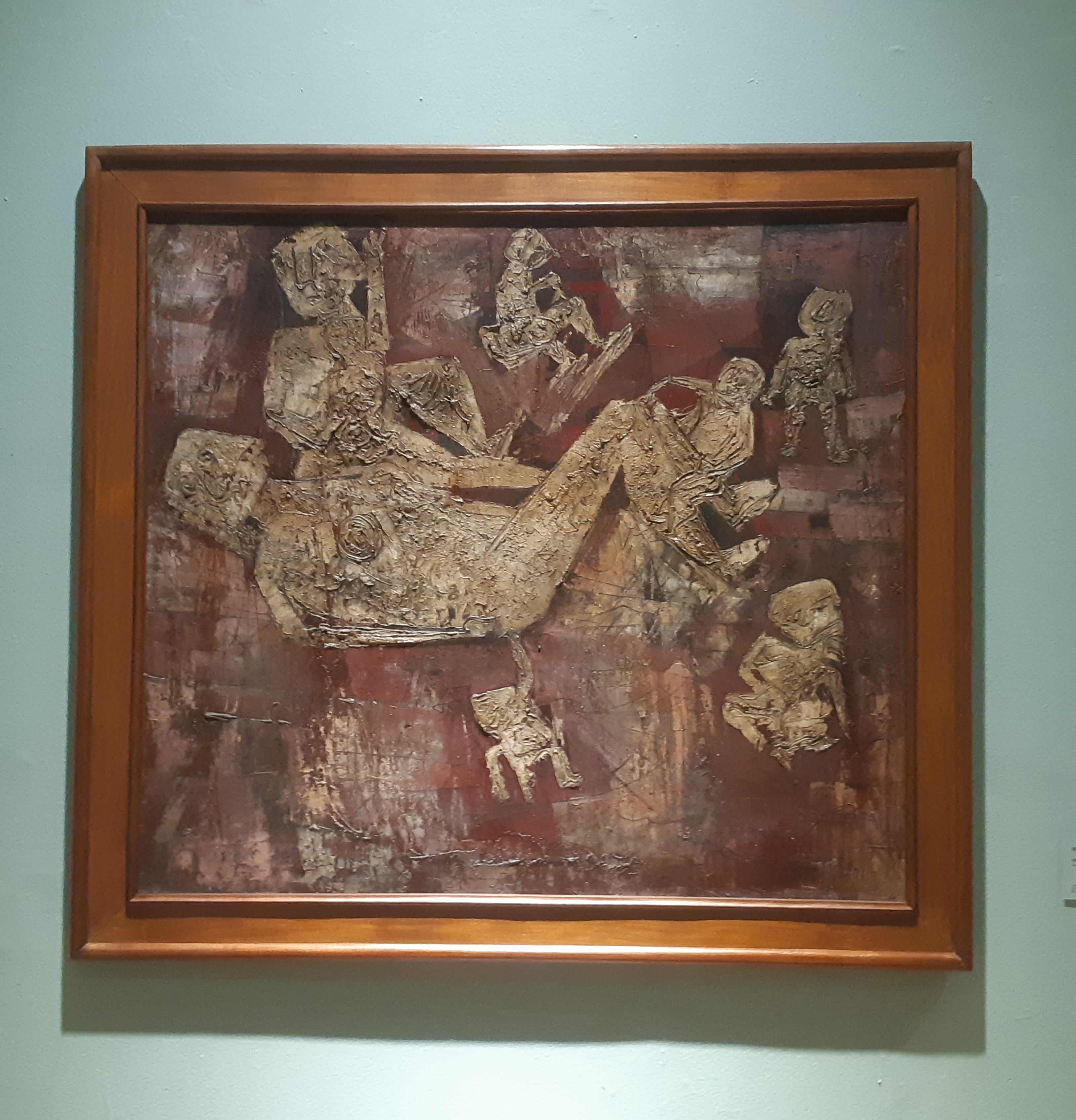 Lukisan Widayat berjudul  Melahirkan,satu dari ribuan koleksi karya seni Galeri Nasional. (sumber gambar hypeabis.id/ Prasetyo Agung Ginanjar)