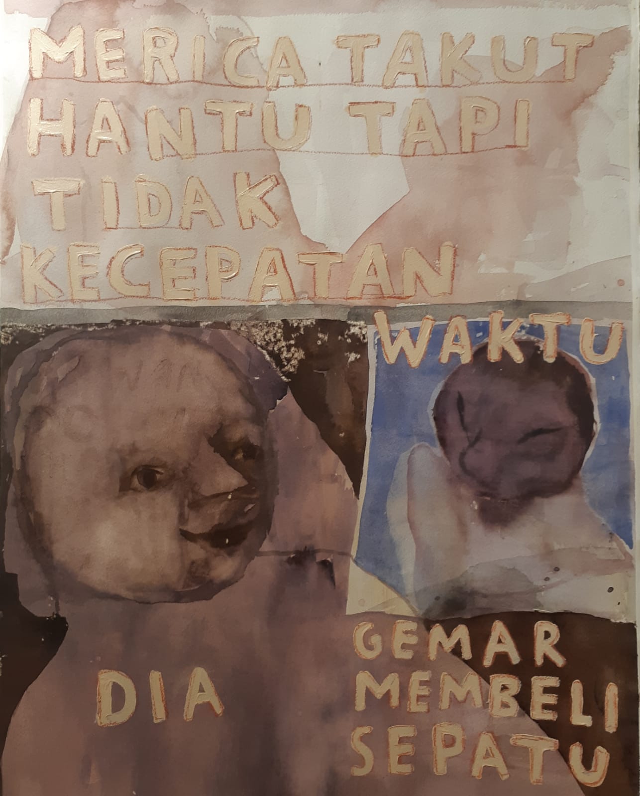 Karya Ruth Marbun berjudul Teka teki Tokoh (sumber gambar Hypeabis.id/ Prasetyo Agung Ginanjar)