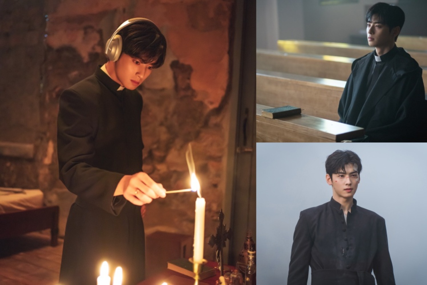 Cha Eun-woo sebagai pendeta dalam serial Island (Sumber gambar: Dok. Prime Video)