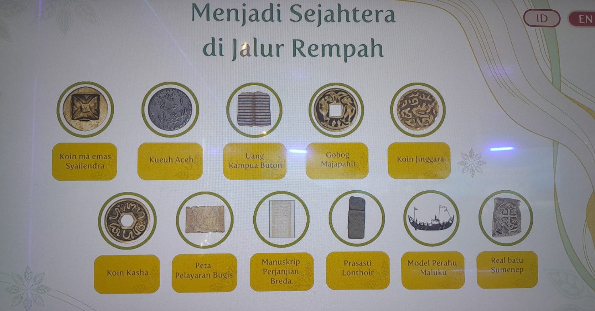 Koleksi mata uang kuno dalam pameran Jalur Rempah di Museum Kebangkitan Nasional  (Hypeabis.id/Prasetyo Agung Ginanjar)