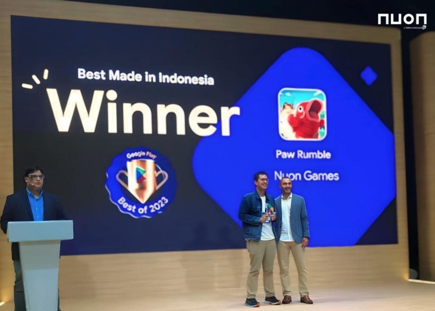 Nuon menerima penghargaan kategori Best Made in Indonesia di Google Play Best of 2023 Award (Sumber gambar: Dok. Nuon)