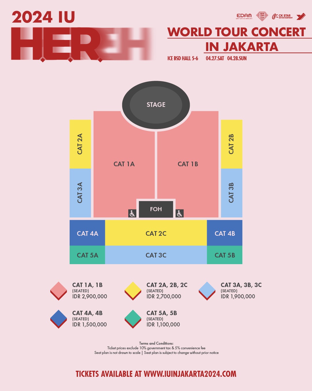 Seat plan konser IU di ICE BSD City (Sumber gambar: laman IU in Jakarta 2024)