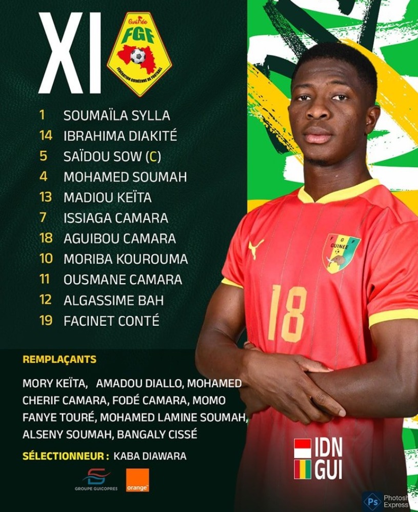 Line up pemain Guinea U23