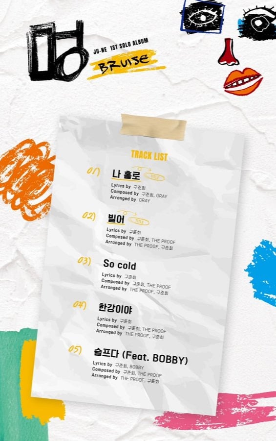 Track list mini album Bruise (Sumber gambar: tangkapan layar akun X @iKONIC_143)