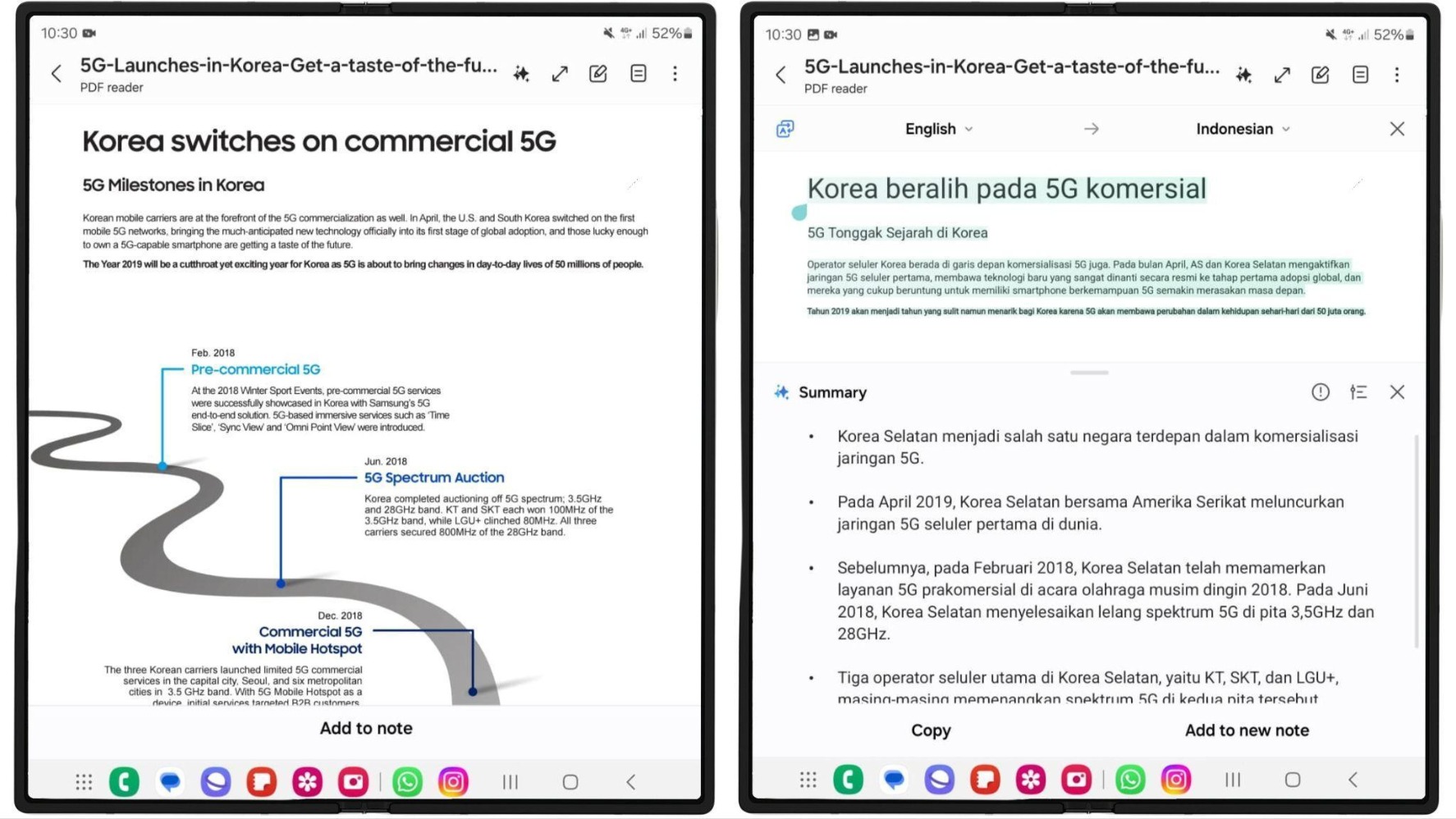 Ilustrasi fitur PDF Overlay pada Galaxy Z Fold6 (Sumber gambar: Samsung)