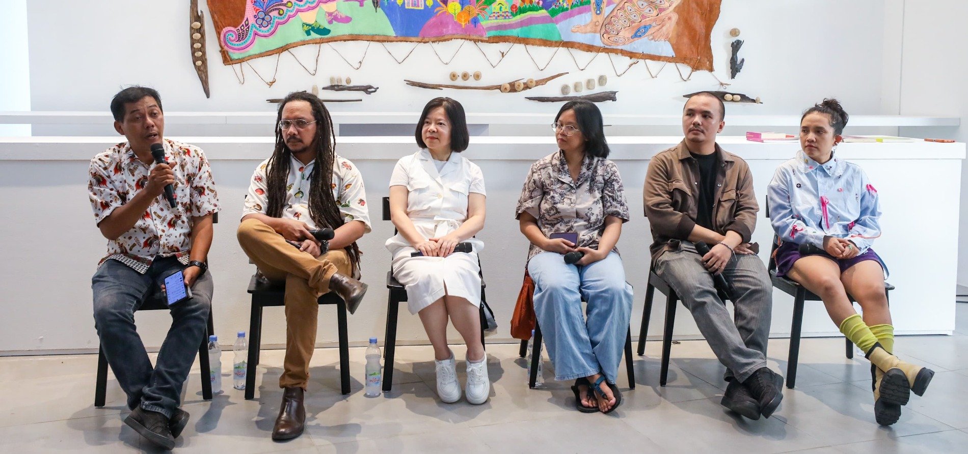 Suasana konferensi pers Jakarta Biennale pada Selasa (1/10/24) 