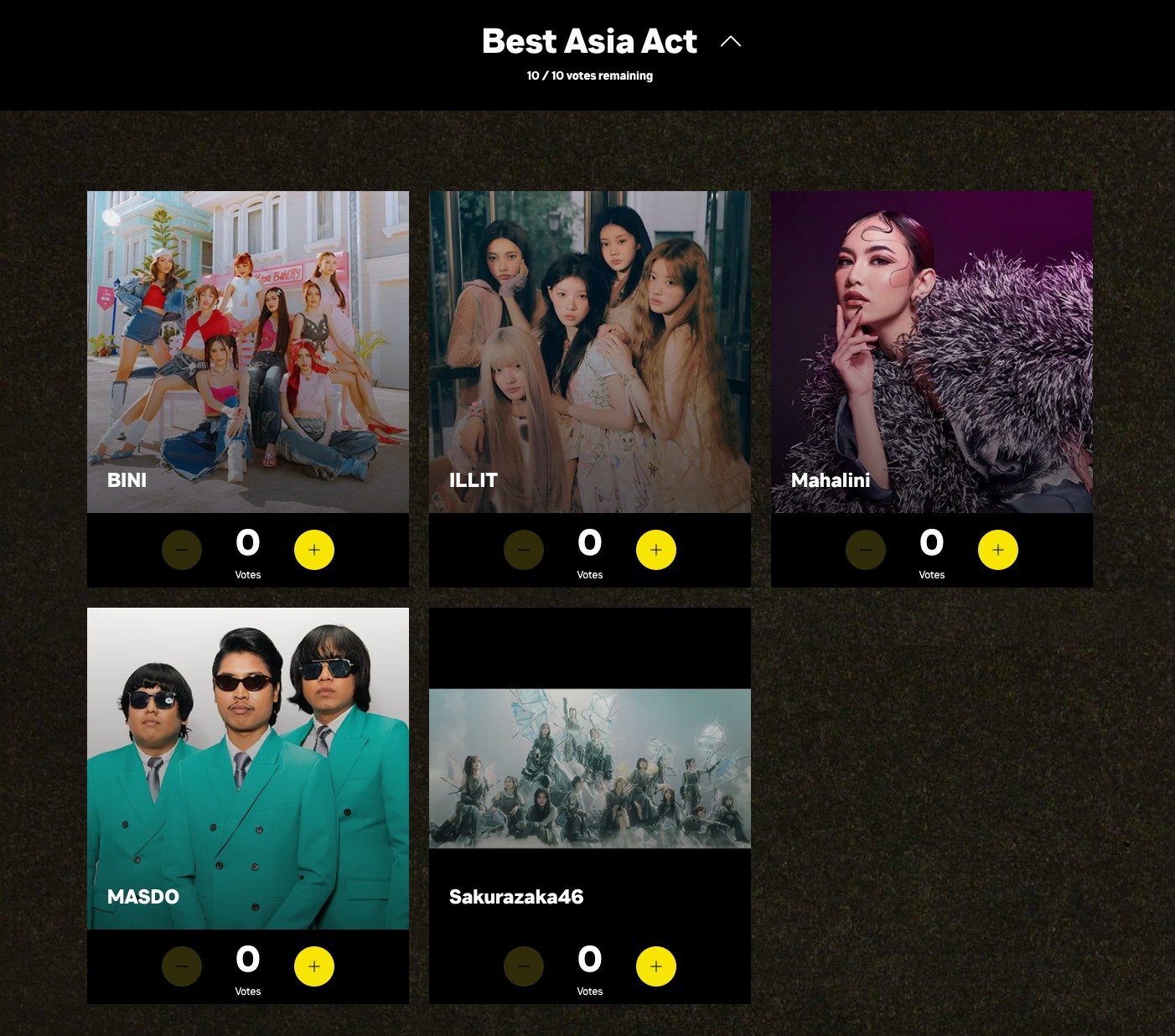 Nominasi Best Asia Act MTV EMA 2024. (Sumber foto: MTV EMA)