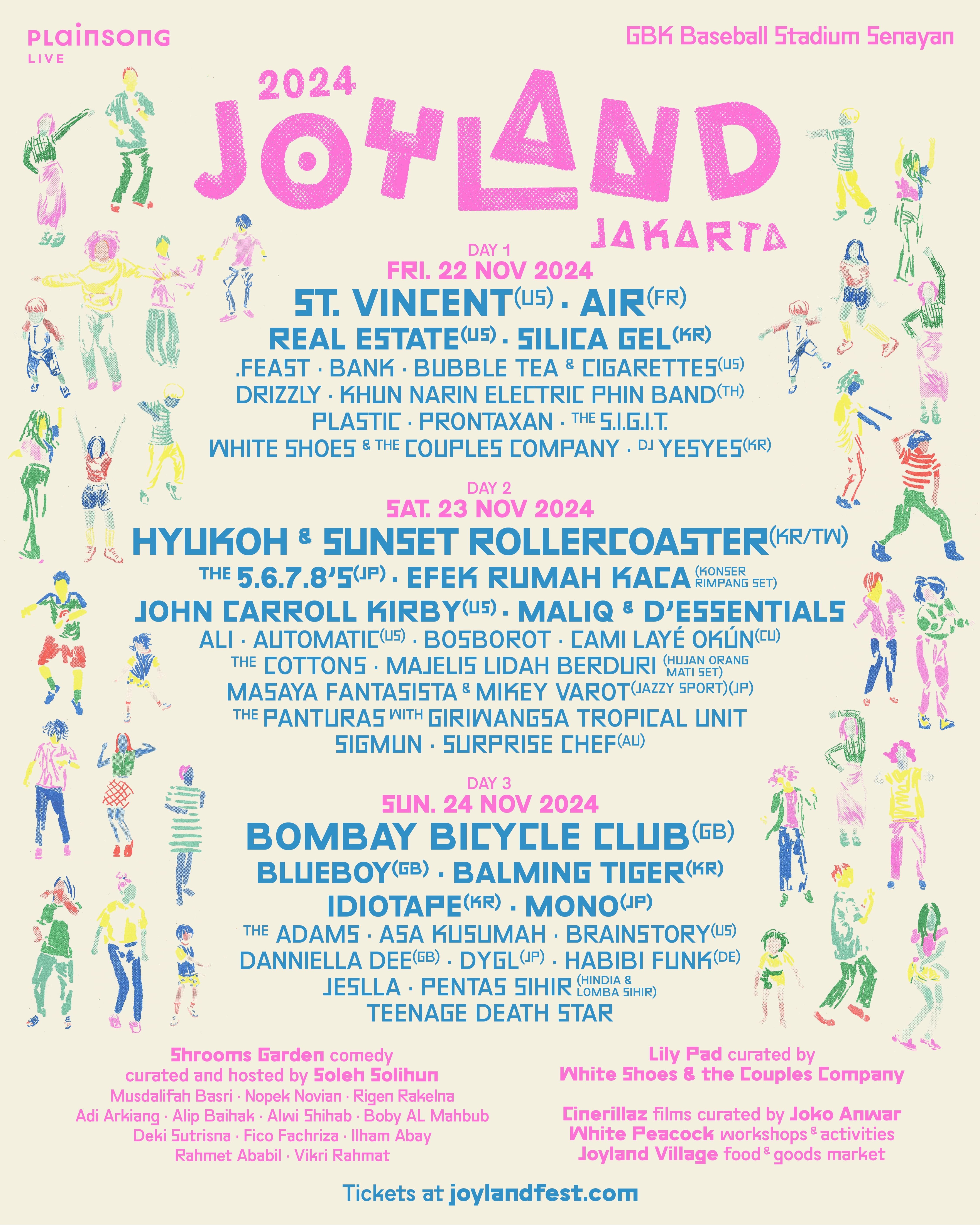 Daftar penampil Joyland Festival Jakarta 2024 (Sumber gambar: siaran pers Plainsong Live)