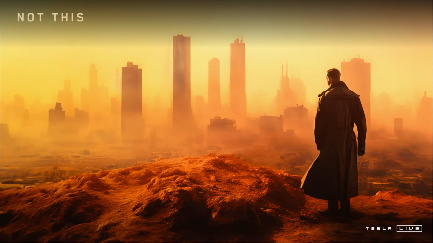 Gambar AI Blade Runner 2049 yang digunakan di acara We, Robot. (Sumber gambar: tangkapan layar YouTube Tesla)