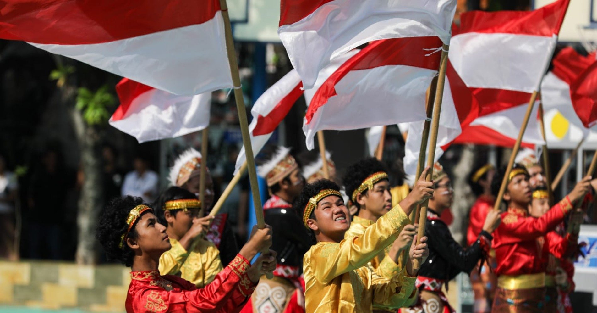 Pelajar tampil menghibur pengunjung saat Pembukaan Gonzaga Festival 2024 di Jakarta (Sumber gambar: Hypeabis.id/Arief Hermawan)