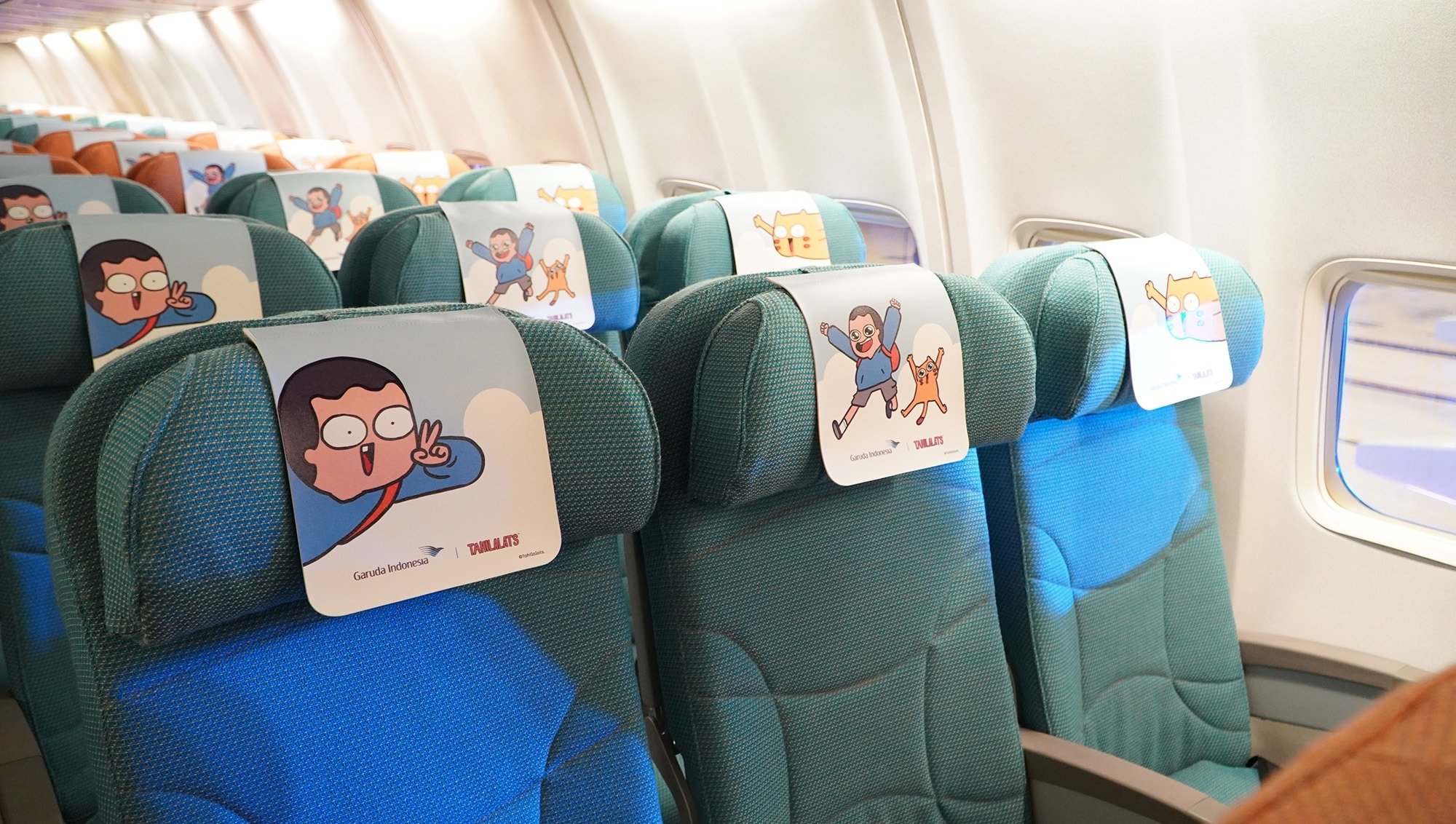 Desain Tahilalats di interior pesawat Garuda Indonesia (Sumber gambar: Garuda Indonesia)