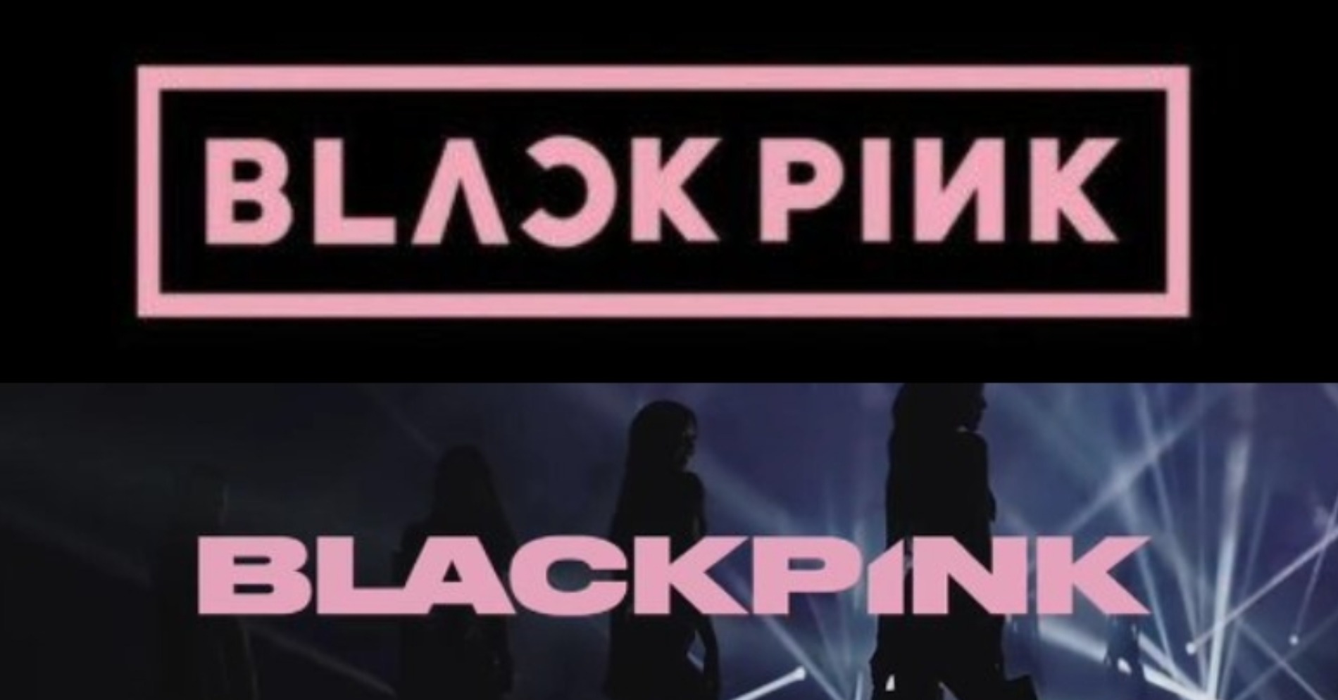 Perbedaan logo BLACKPINK yang sebelumnya dan saat ini.