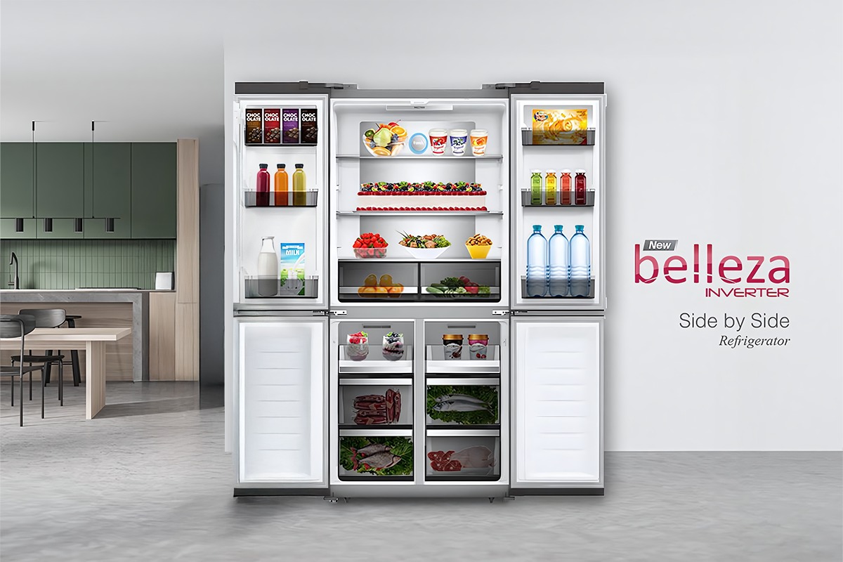 New Belleza Inverter 4 Pintu Multi Door Side by Side – PRS 561X (Sumber foto: Polytron)