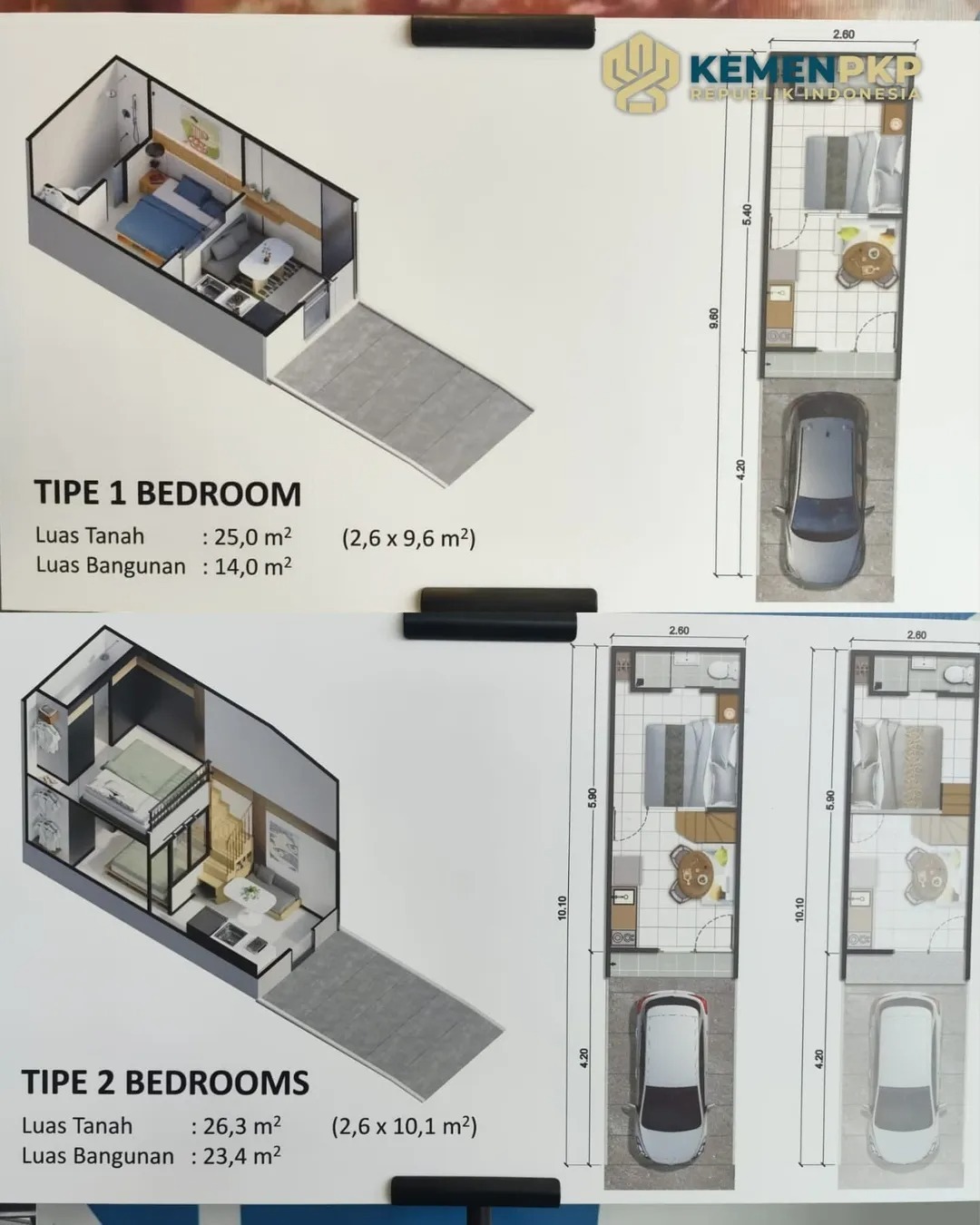 Denah dan layout rumah subsidi. (Sumber gambar: Kementerian PKP)