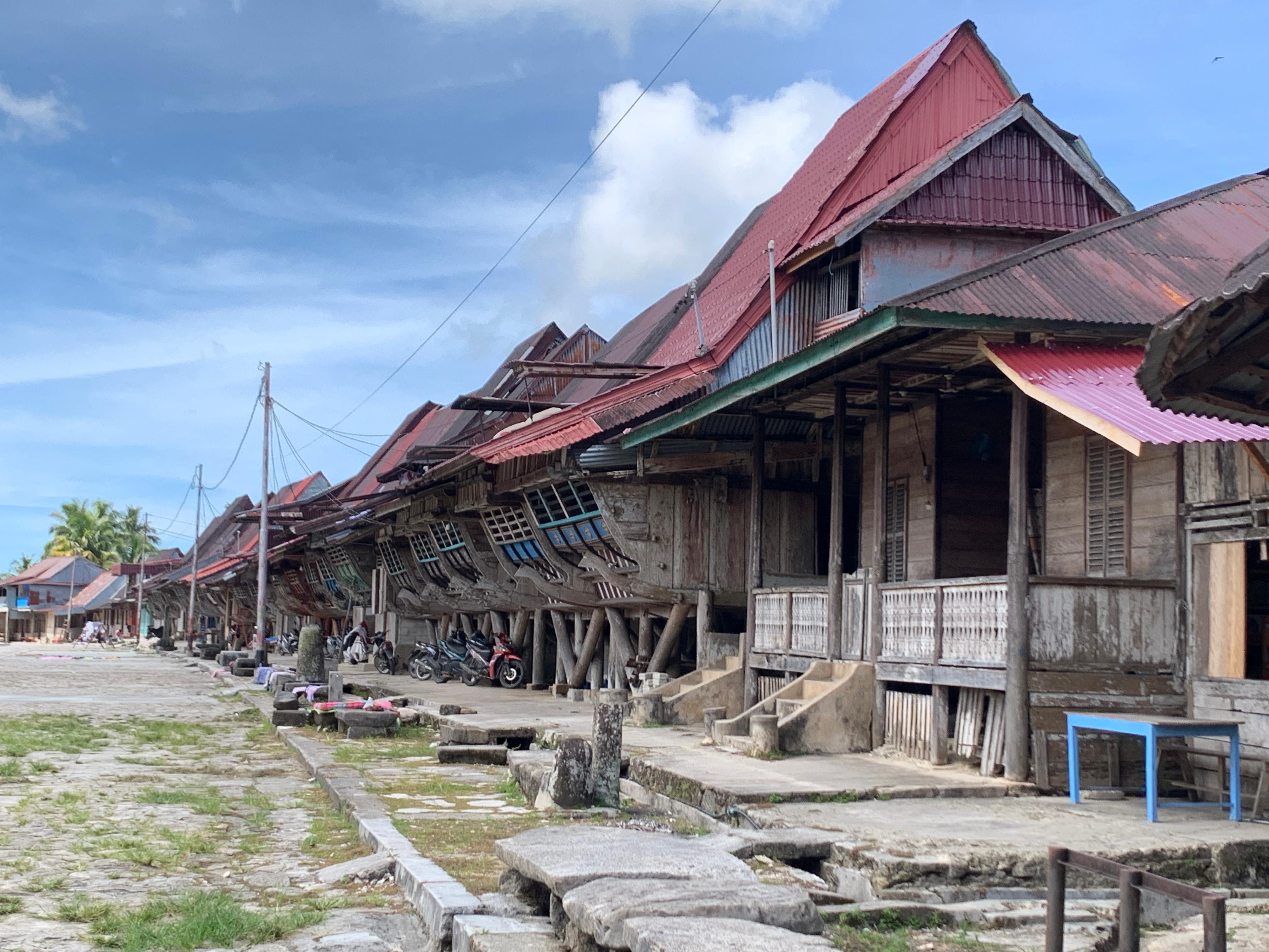 Omo Hada atau rumah warga di Desa Adat Bowamataluo. (Sumber gambar: Hypeabis.id/Luke Andaresta)