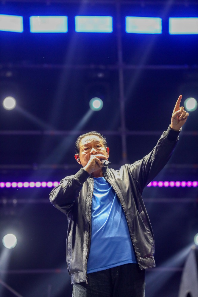  Susilo Bambang Yudhoyono (SBY) tampil dalam acara Pestapora 2024 di JIExpo Kemayoran, Jakarta, Jumat (20/9/2024). (Sumber gambar: JIBI/Bisnis/Himawan L Nugraha)