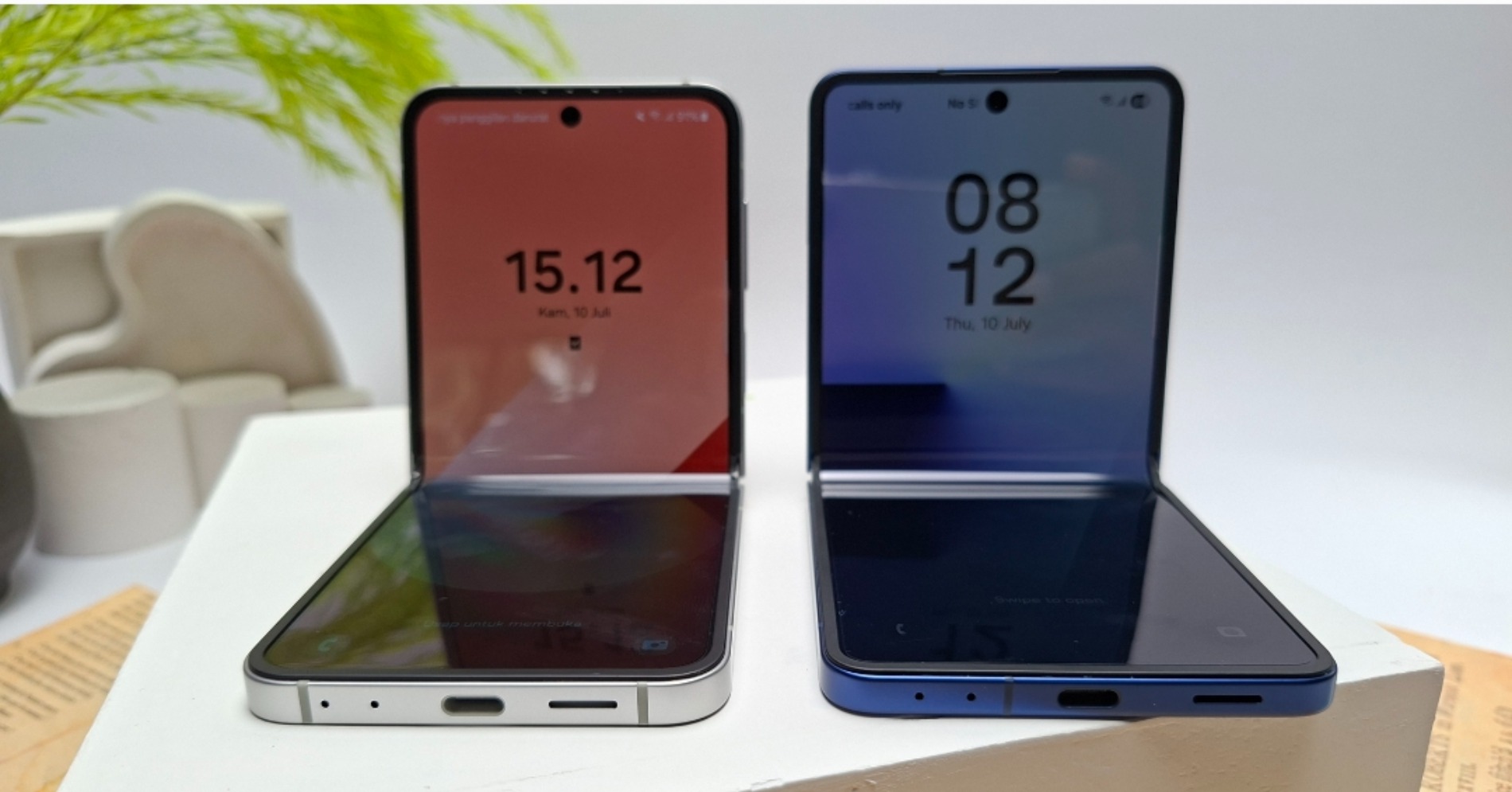 Perbedaan Samsung Galaxy Z Flip 7 dan Flip 6. (Sumber gambar: Desyinta Nuraini/Hypeabis.id)