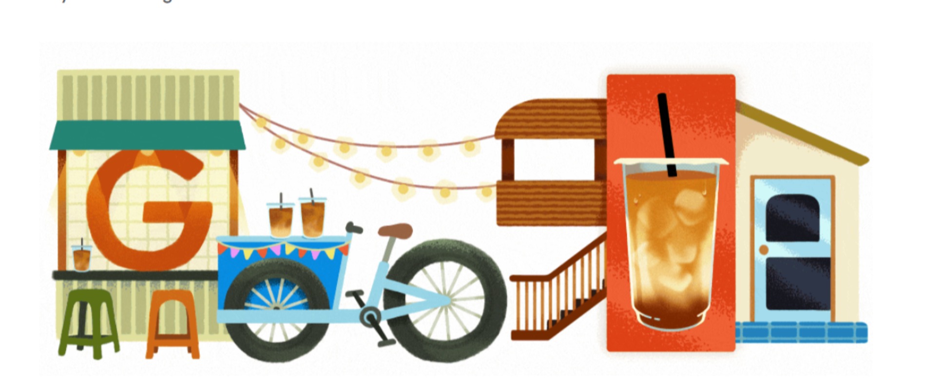 Google Doodle kopi susu gula aren (Sumber gambar: Google)